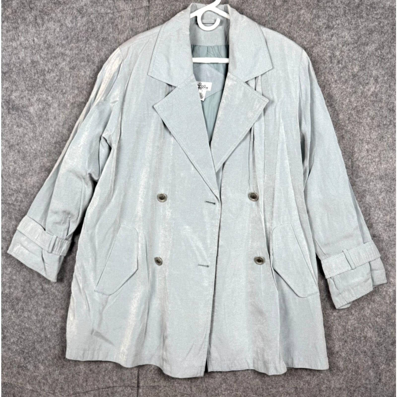 Lilly Pulitzer LILLY PULITZER Women's Trench Coat 8 Green Double Breasted Wool Lined Size M / US 6-8 / IT 42-44 - 2 Thumbnail