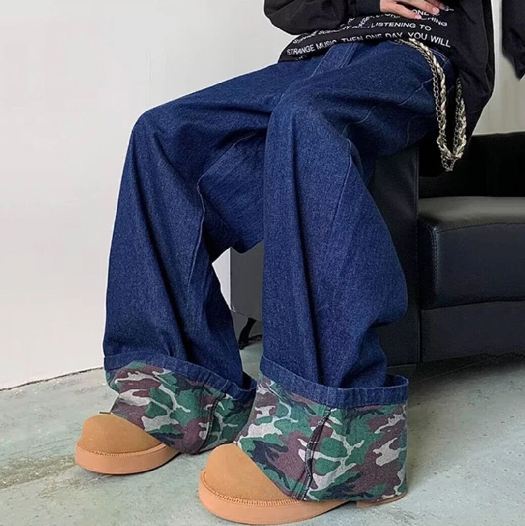 Japanese Brand × Vintage Silhouette Baggy Wide Leg Soft Jeans Y2K Size US 33 - 2 Thumbnail