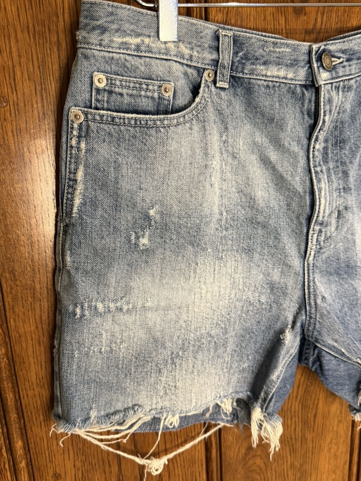 Saint Laurent Paris SS21 Saint Laurent hoochie daddy denim shorts 31 raw hem Size US 31 - 10 Thumbnail