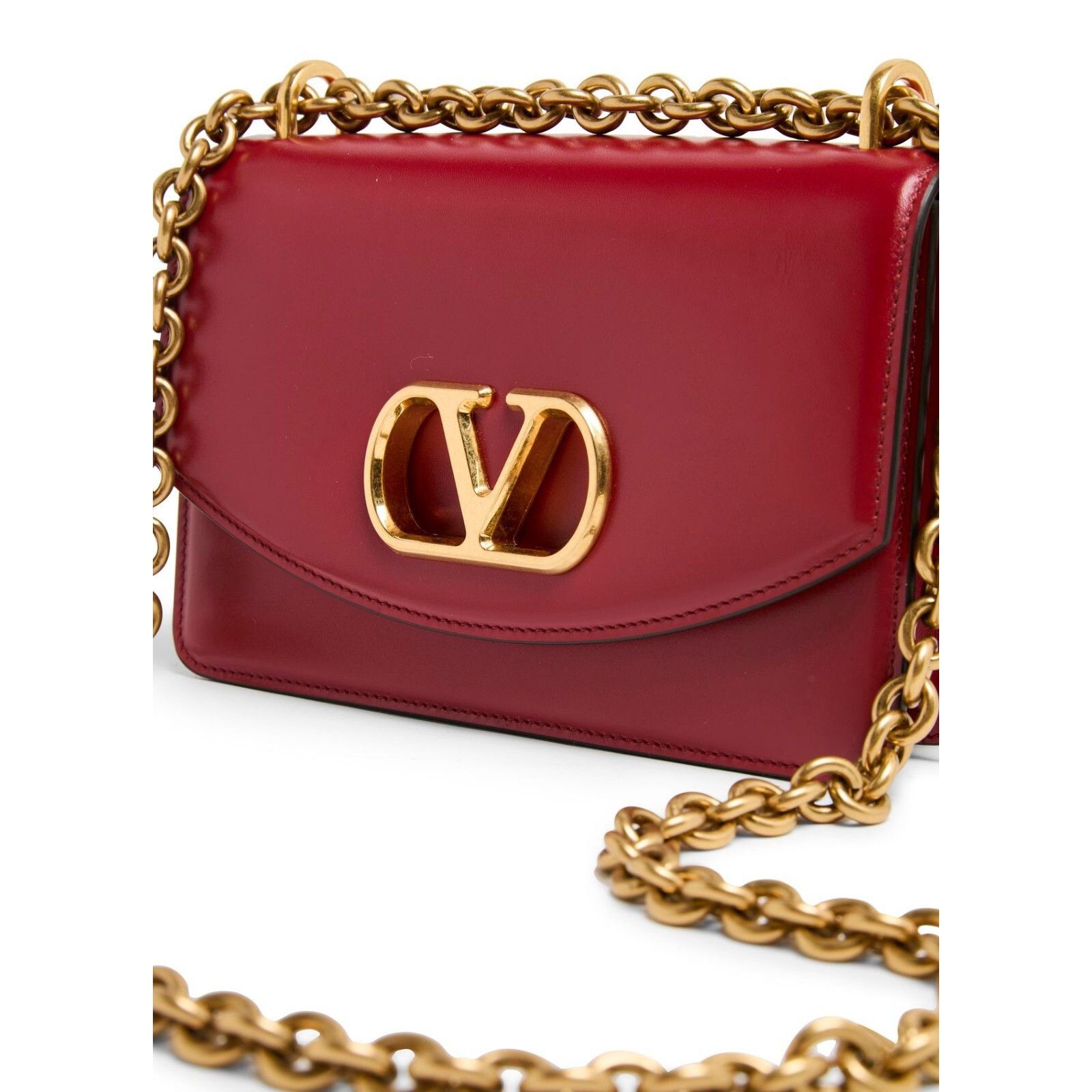 Valentino VALENTINO GARAVANI Vain Small $4100 Red Shiny Leather Should Size ONE SIZE - 6 Thumbnail