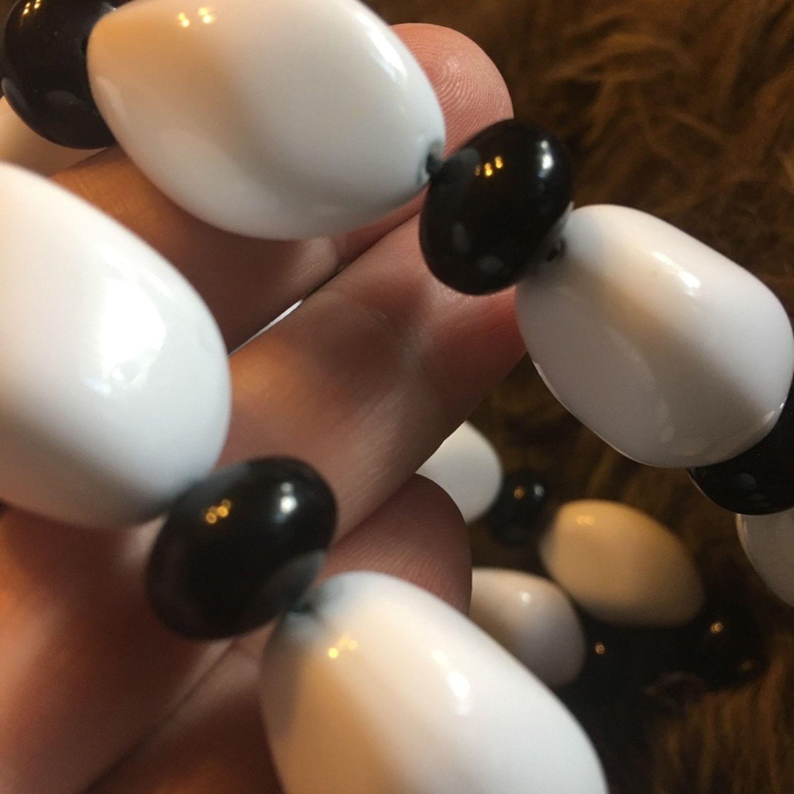 Vintage Vintage chunky black and white bead necklace Size ONE SIZE - 8 Thumbnail