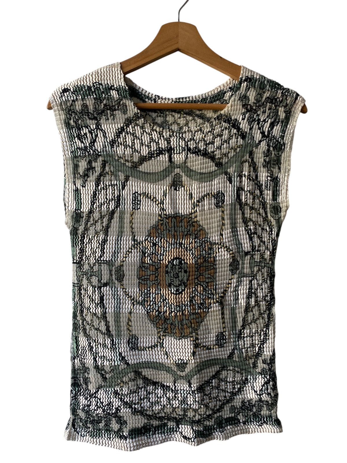 Japanese Brand × Vintage Calabaza Fujiki Japan Pleats Design Strechable Sleeveless Size US M / EU 48-50 / 2 - 1 Thumbnail