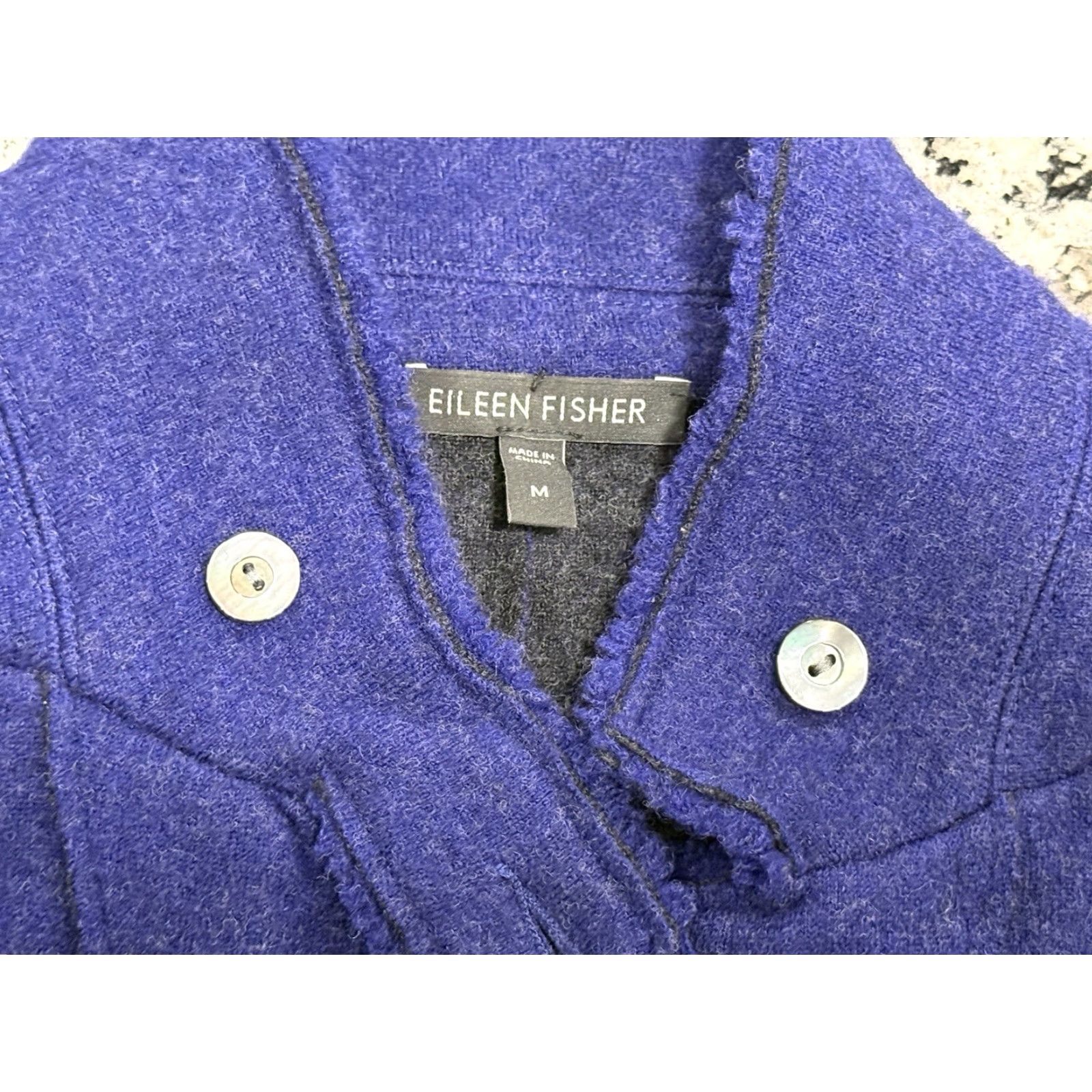 Eileen Fisher Eileen Fisher Felted Merino Doubleknit Shaped Jacket Ultramarine Womens Medium Size M / US 6-8 / IT 42-44 - 5 Thumbnail