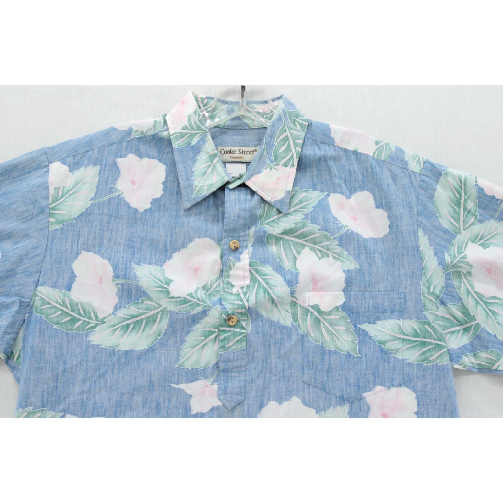 ALOHAS VTG Cooke Street Honolulu Hawaiian Shirt Mens Large Blue Floral Aloha Vacation Shirt Size US L / EU 52-54 / 3 - 2 Thumbnail