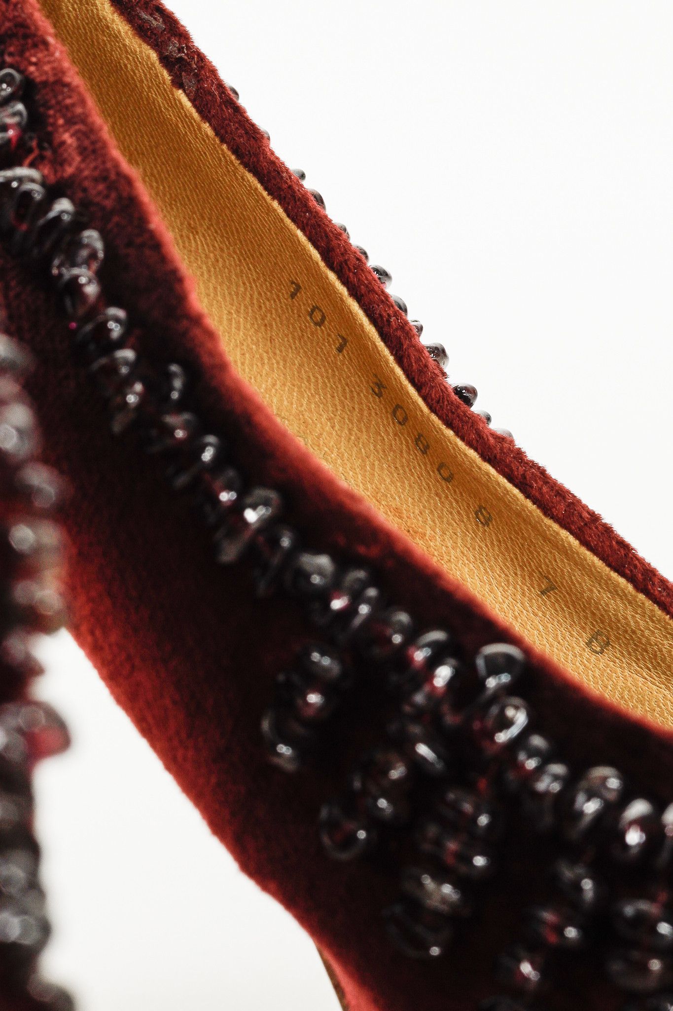 Gucci Gucci by Tom Ford S/S 1999 Velvet Onyx Embellished Pumps Size US 7 / IT 37 - 10 Thumbnail