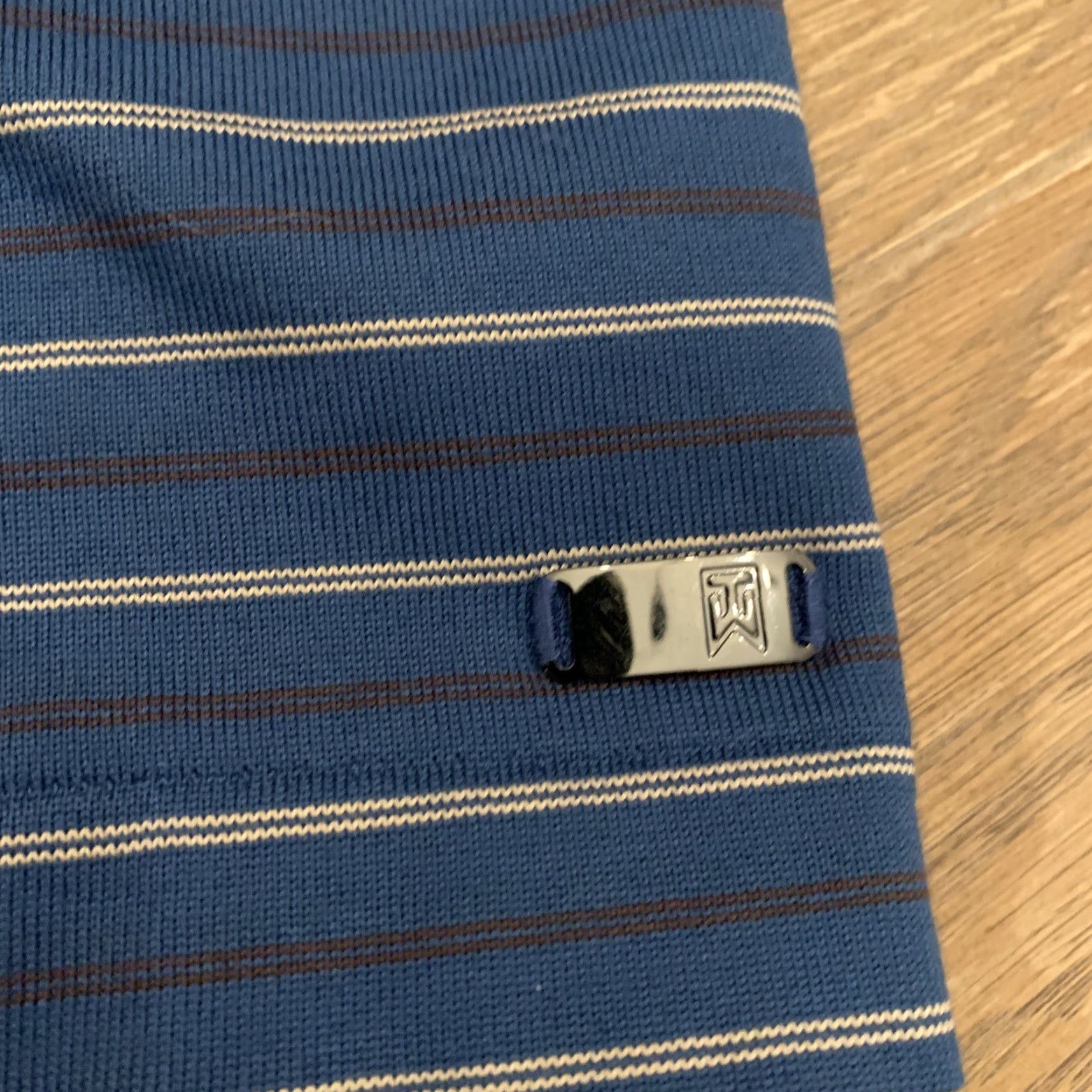 Nike VINTAGE Nike Tiger Woods Collection Golf Polo Mens XL Blue Striped Swoosh EUC Size US XL / EU 56 / 4 - 3 Thumbnail