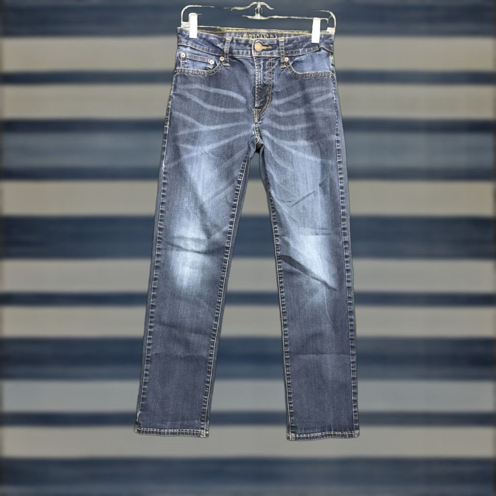 American Eagle Outfitters American Eagle Jeans Mens 28x30 Slim Straight Mid Rise Zip Fly Dark Wash Denim Size US 28 / EU 44 - 1 Thumbnail