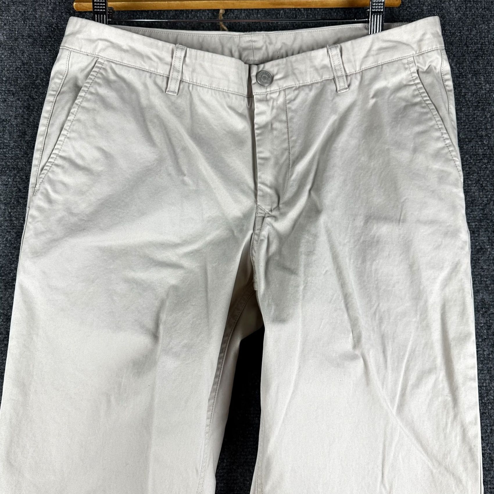 Bonobos Bonobos Pants Mens Beige Cotton Chino Boot Fit Washed Size 35 Size US 35 - 3 Thumbnail