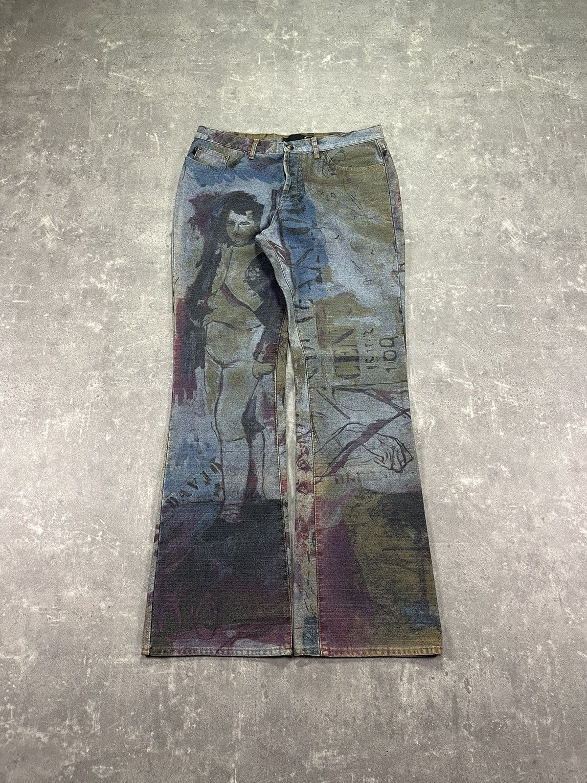 Just Cavalli Archive Napoleon Flared Denim Jeans 34 36