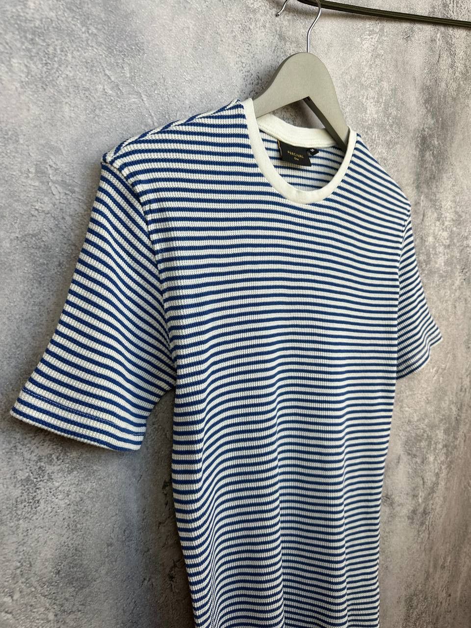 Percival Percival Pelle Pelle Knitted Crew T-Shirt Striped SS Stretch Size US M / EU 48-50 / 2 - 3 Thumbnail