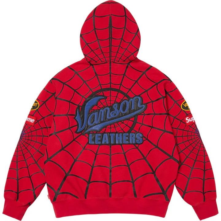 Supreme × Vanson Leathers Supreme Vanson Leathers Spider-Man Zip Up Red Size XXL Size US XXL / EU 58 / 5 - 5 Thumbnail