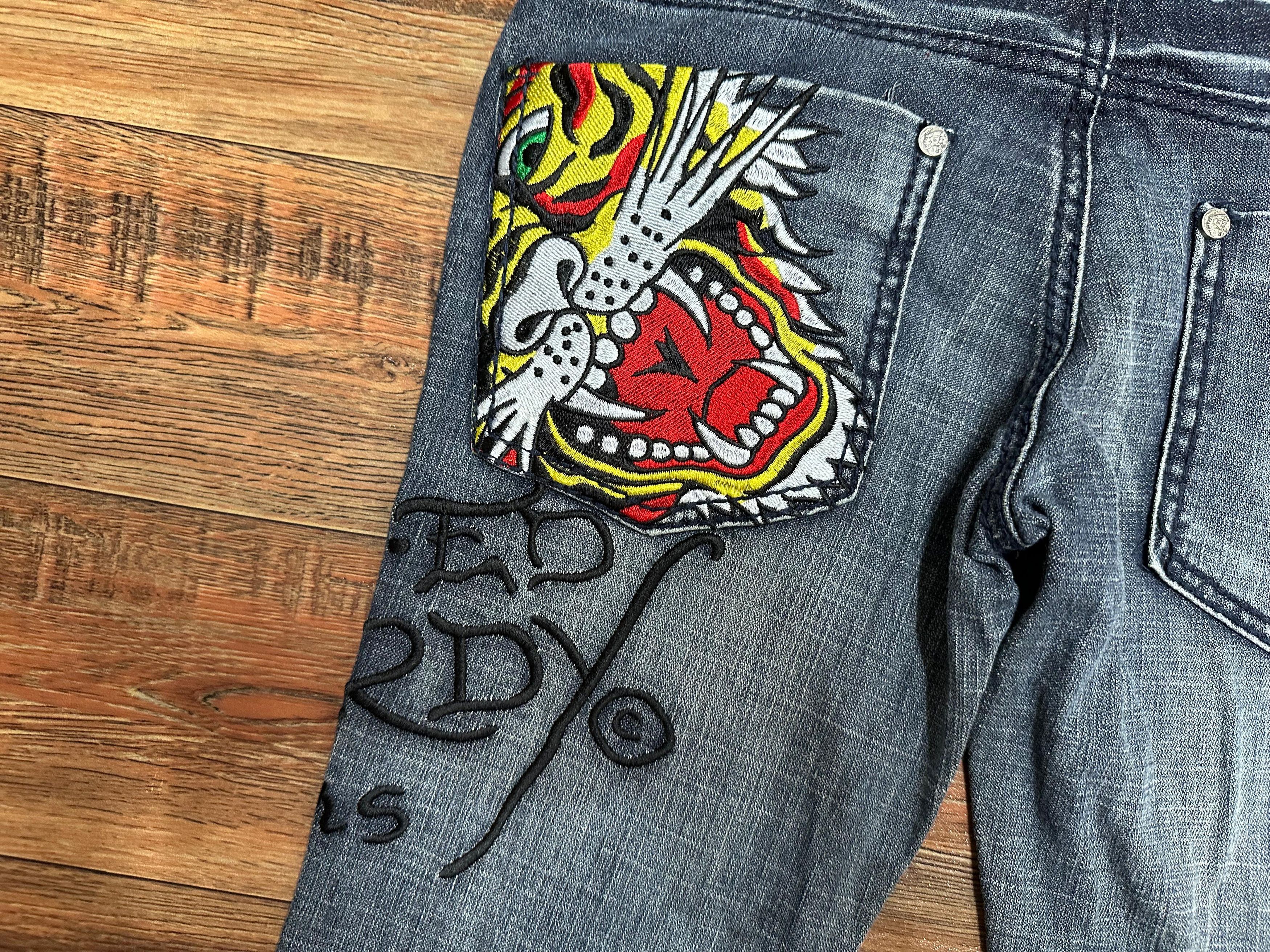 Ed Hardy × Vintage Vintage Ed hardy jeans Tiger embroidered Size US 26 / EU 42 - 16 Thumbnail