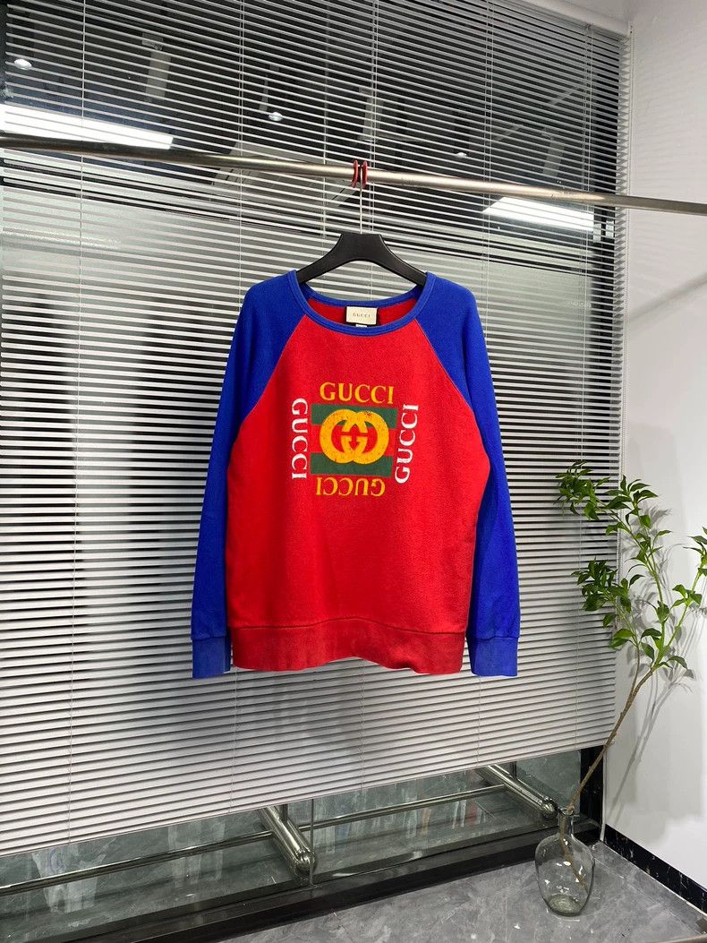 Gucci Gucci Sweatshirt with Double G Logo Red Blue Size US L / EU 52-54 / 3 - 1 Thumbnail