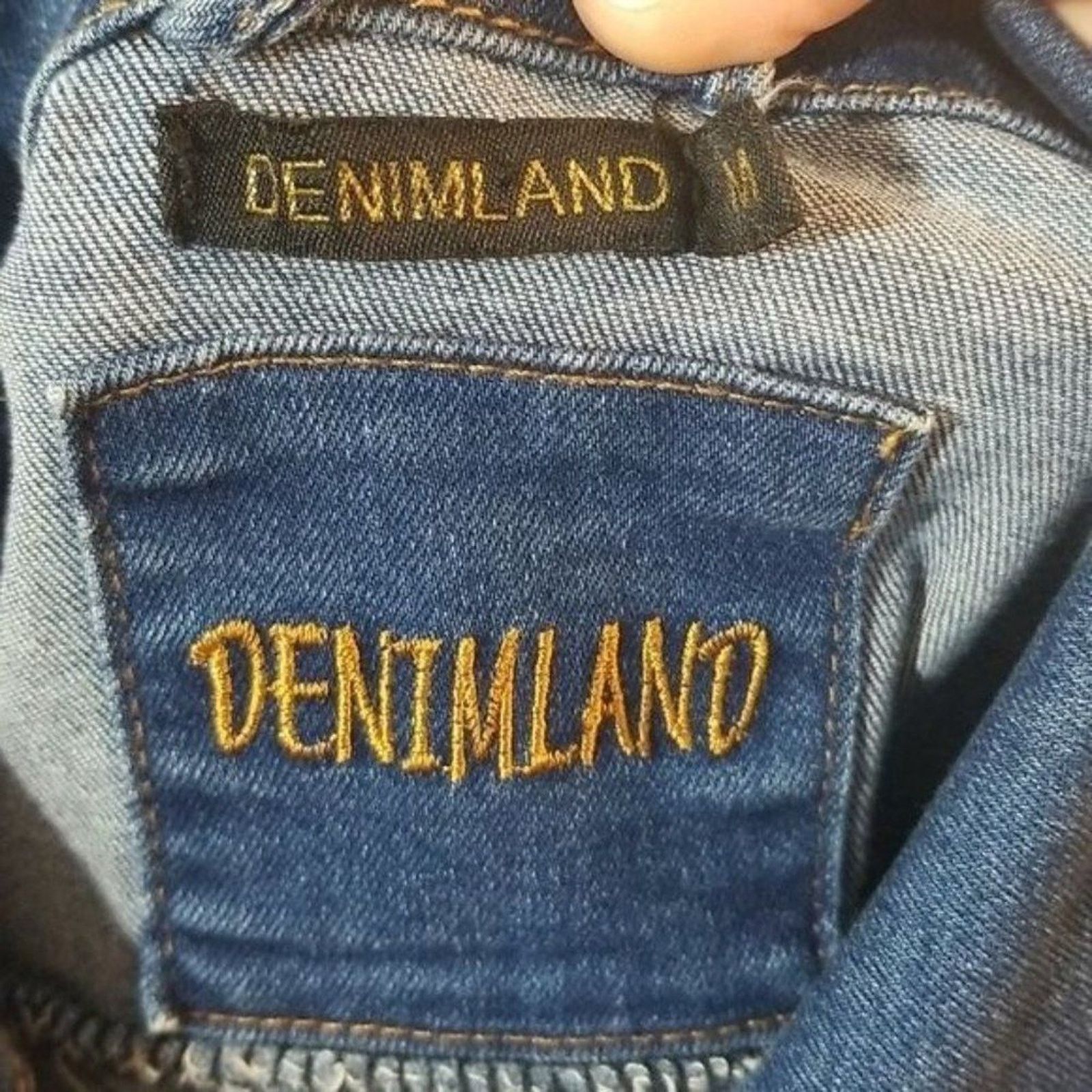 Other Denimland Tiger Rose Puff Shoulder Denim Jacket Size M / US 6-8 / IT 42-44 - 7 Thumbnail