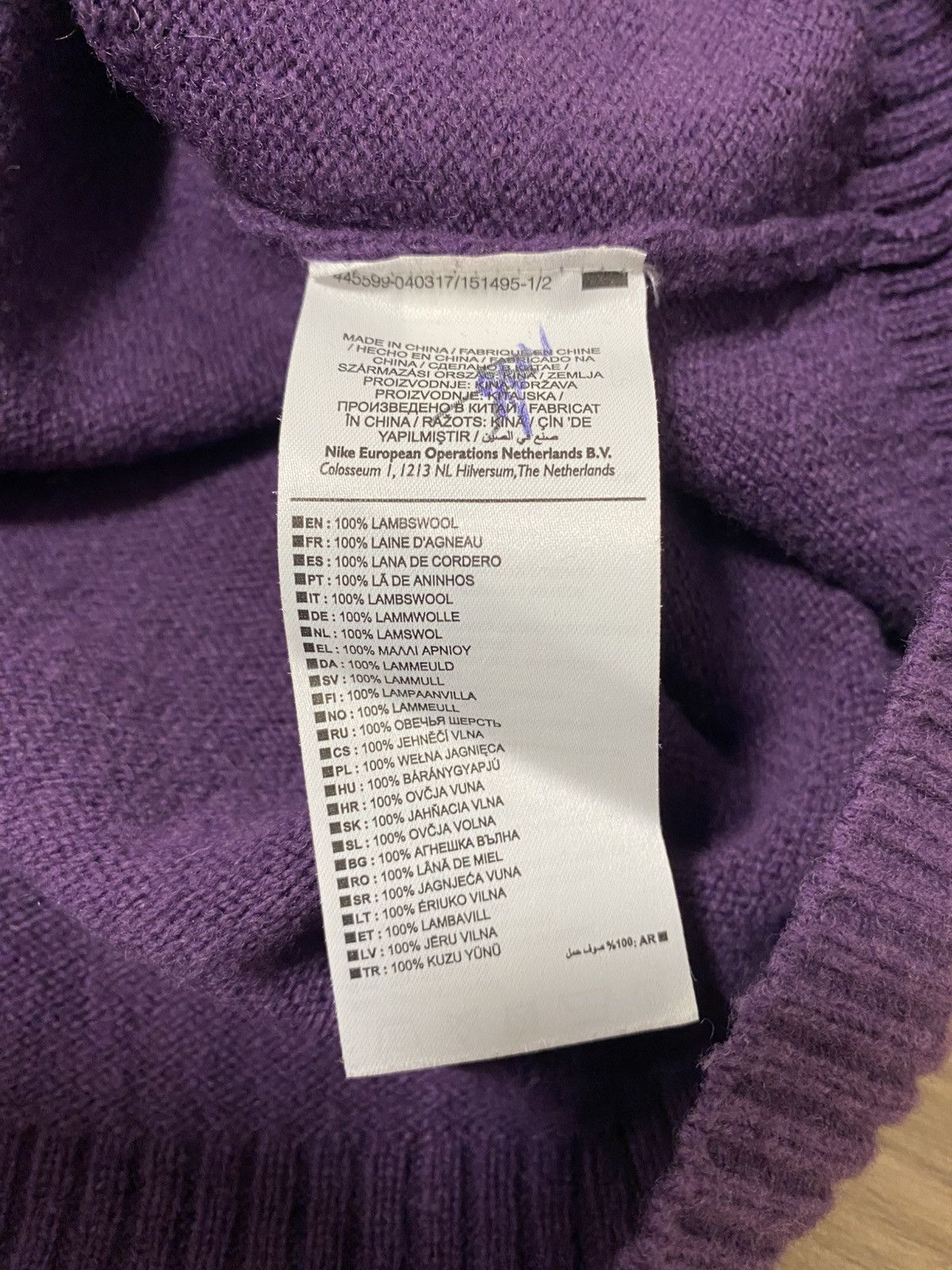Nike Nike Golf Purple Wool Knitted Sweater Size: L Size US L / EU 52-54 / 3 - 3 Thumbnail