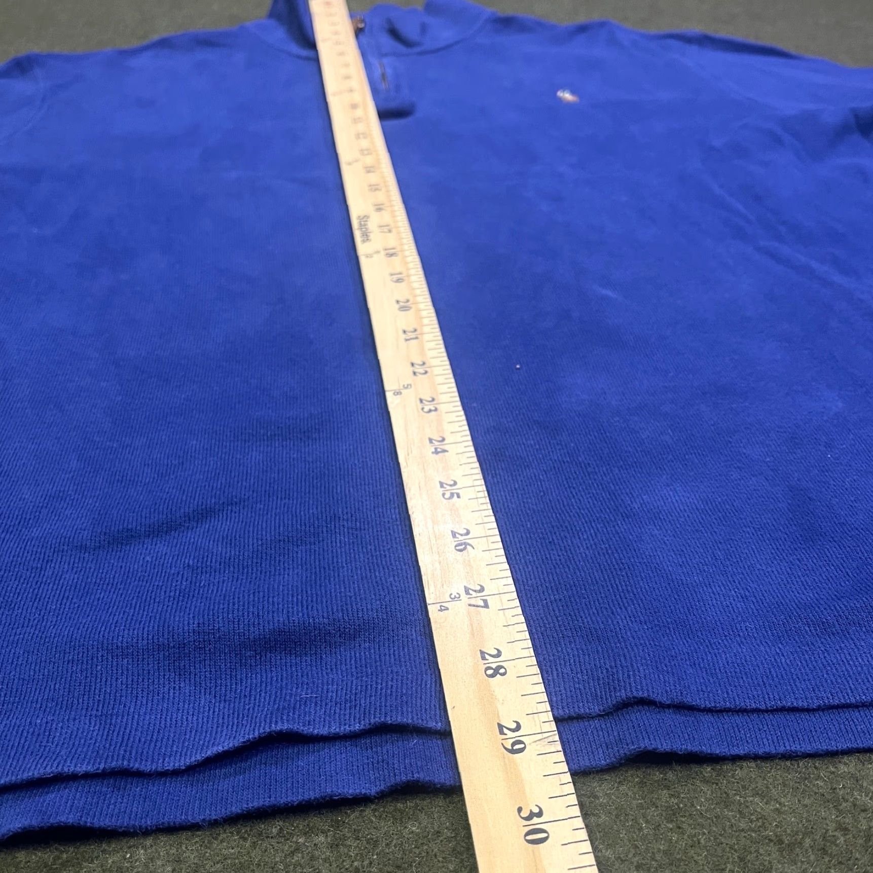 Polo Ralph Lauren Polo Ralph Lauren Mens XL Blue Slim Fit 1/4 Zip Estate Rib Pullover Knit Pony Logo Sweatshirt Sweater N/A Size US XL / EU 56 / 4 - 6 Thumbnail