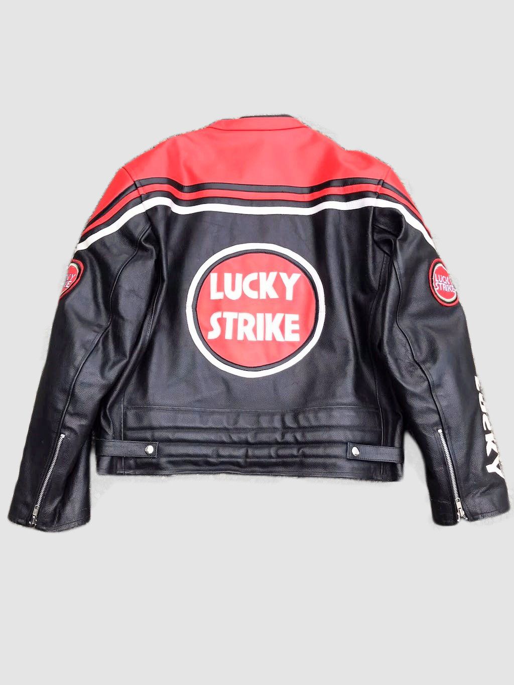 Vintage 🔥 LUCKY STRIKE RARE 90’s Biker Leather Jacket Vintage Size M / US 6-8 / IT 42-44 - 2 Thumbnail