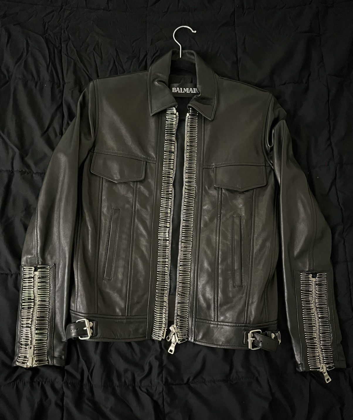 Balmain SS11 Safety Pin leather jacket Grailed