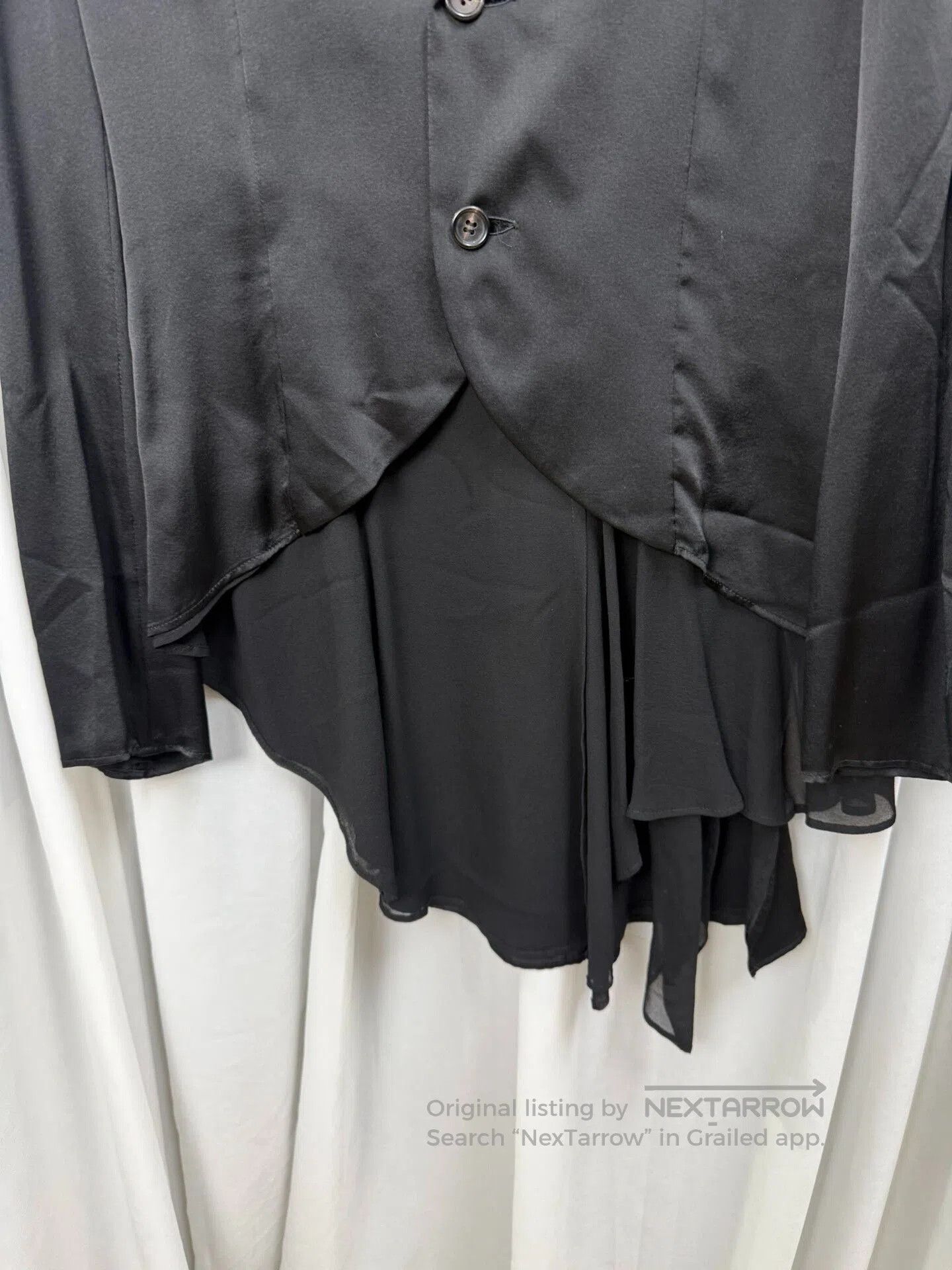 Yohji Yamamoto Yohji Yamamoto Noir Silk Tulle Blazer. Size US L / EU 52-54 / 3 - 3 Thumbnail