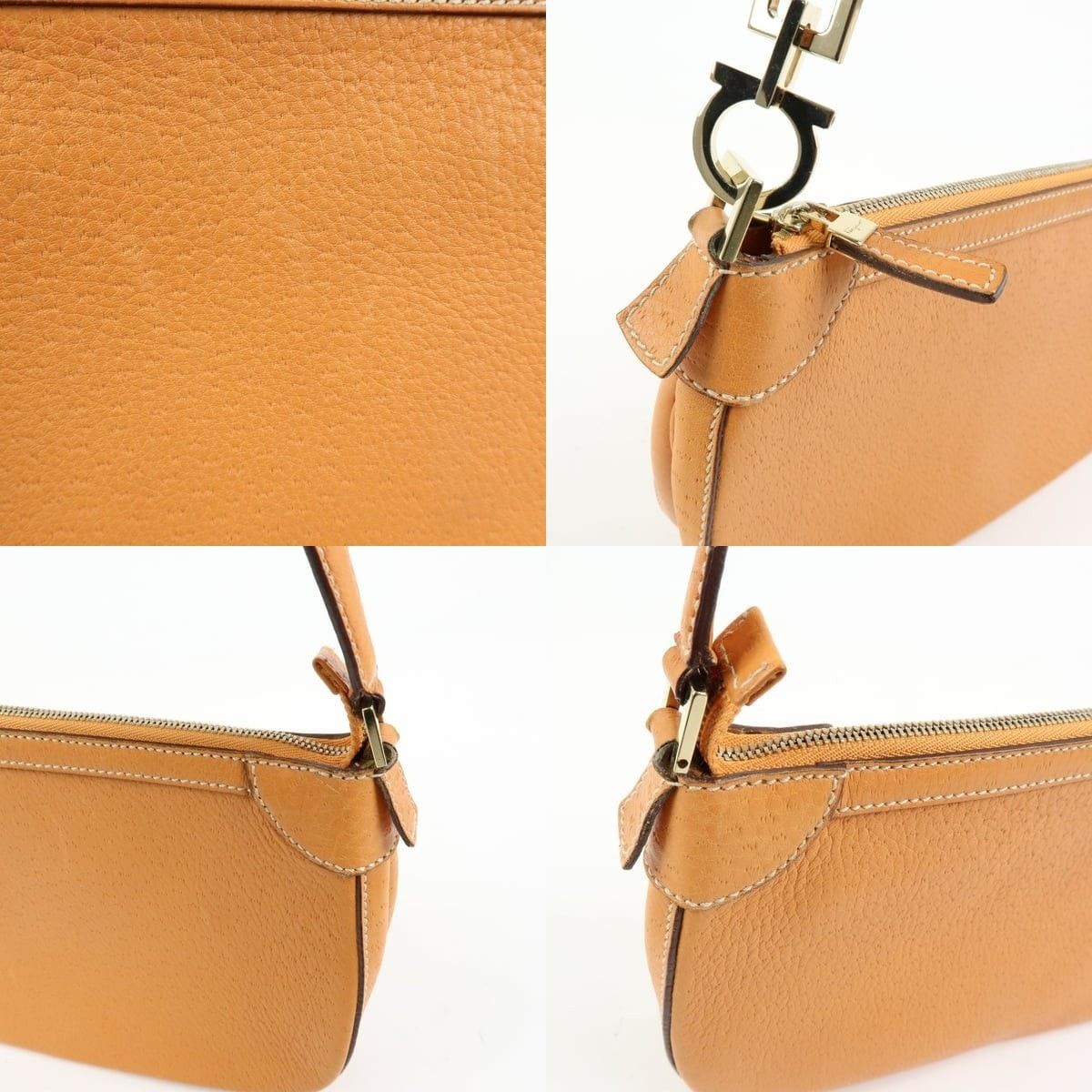 Salvatore Ferragamo Ferragamo Gancini Leather Shoulder Bag Orange Size ONE SIZE - 6 Thumbnail