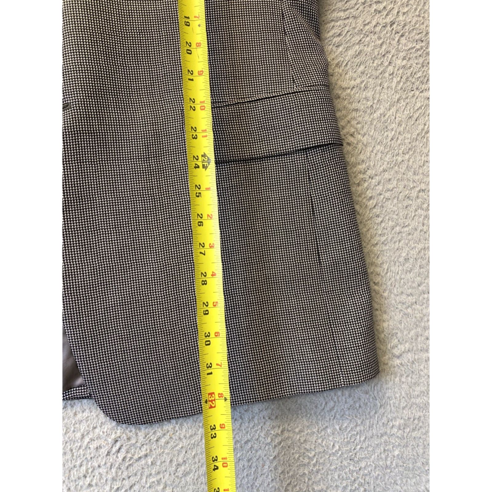 Nordstrom VINTAGE Nordstrom Hart Schaffner Marx Wool Blazer 42L Men’s Houndstooth Two-Button Single Vented Formal Business Cocktail Wedding Size 42L - 6 Thumbnail