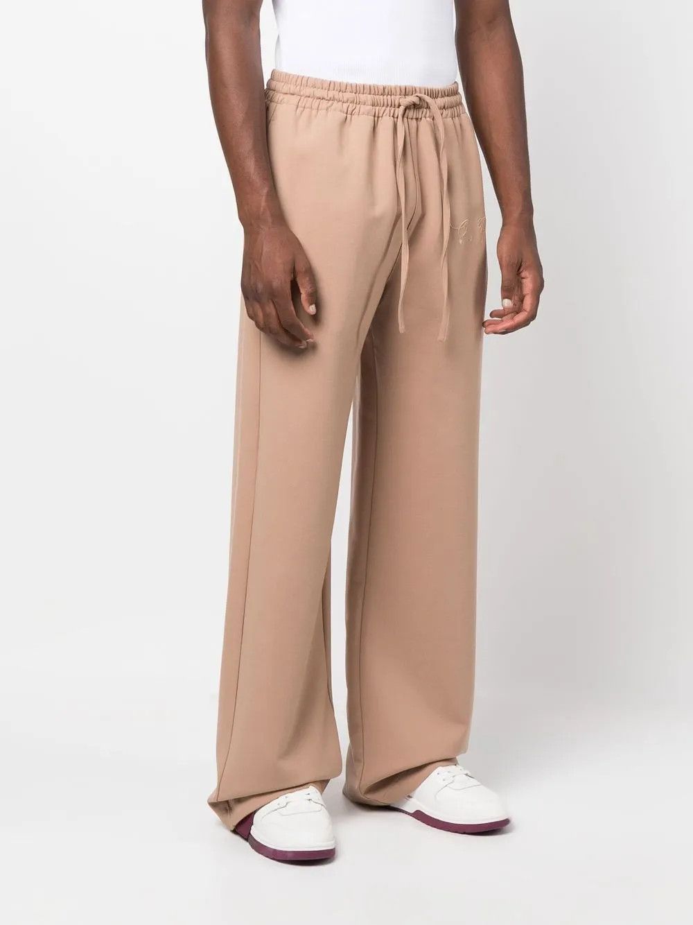 Off-White o1gr1nt0125 Quote Wool Skate Trackpant in Camel Size US 32 / EU 48 - 2 Thumbnail
