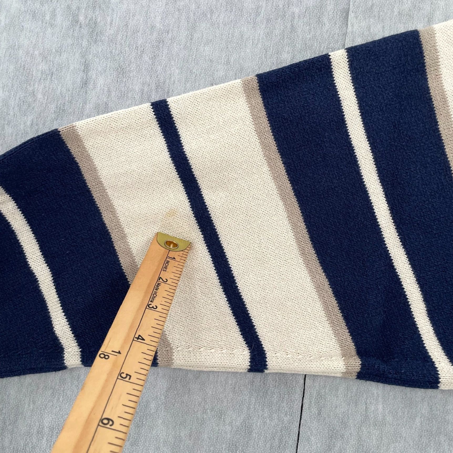 Vintage VINTAGE Tuttle Golf Sweater Adult Large Tan Blue Stripe Cashmere Cotton Classic Mens Size US L / EU 52-54 / 3 - 6 Thumbnail