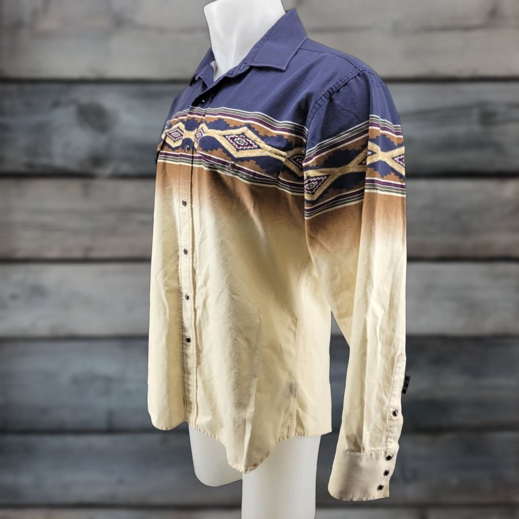 Brooks VINTAGE Brooks & Dunn Distressed Aztec Tribal Pearl Snap Western Rodeo Cowboy Shirt L Size US L / EU 52-54 / 3 - 1 Thumbnail