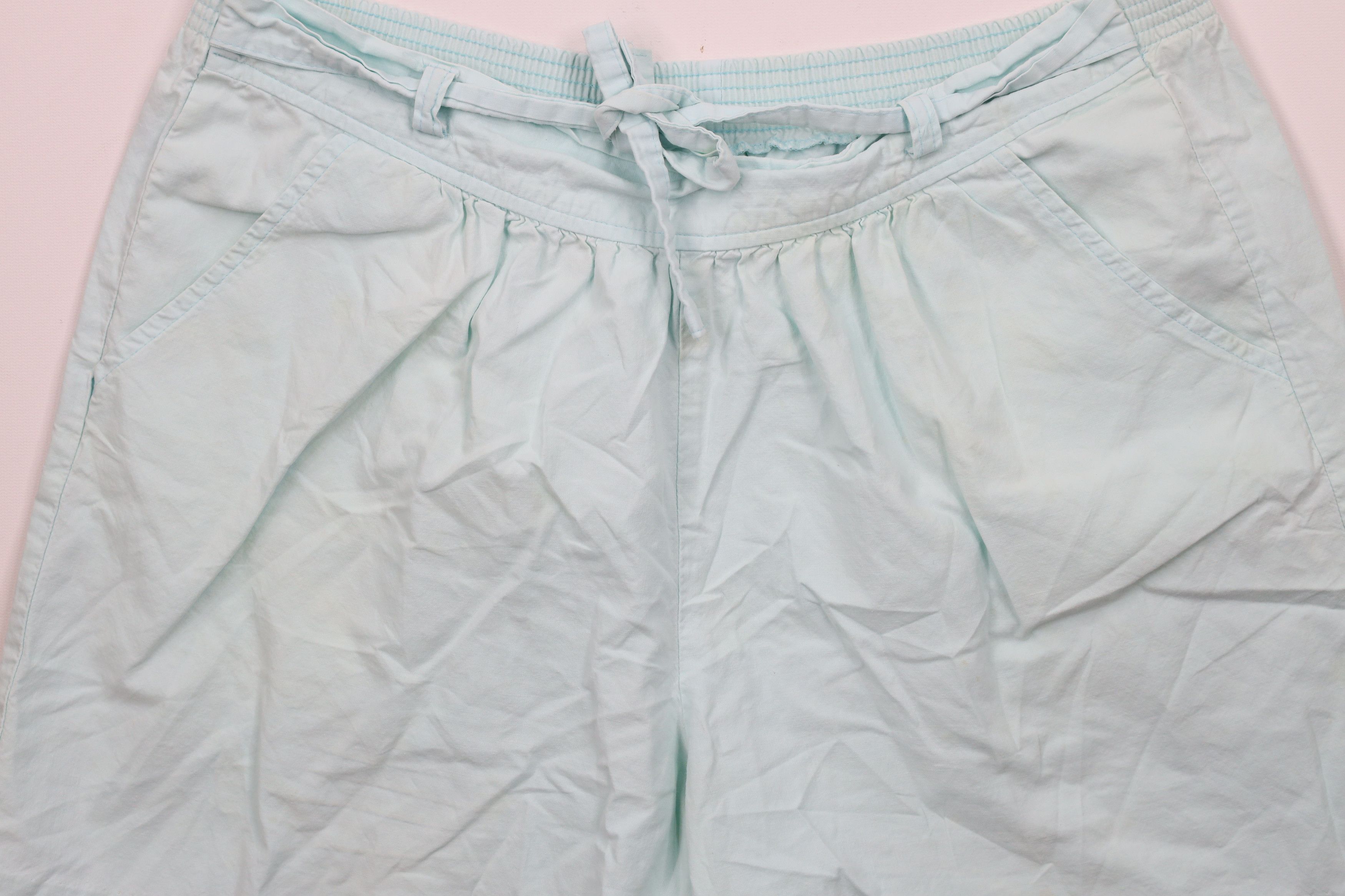 Vintage Vintage 90s Streetwear Tie Front Bermuda Shorts Light Blue Size 38" / US 16 / IT 52 - 3 Thumbnail