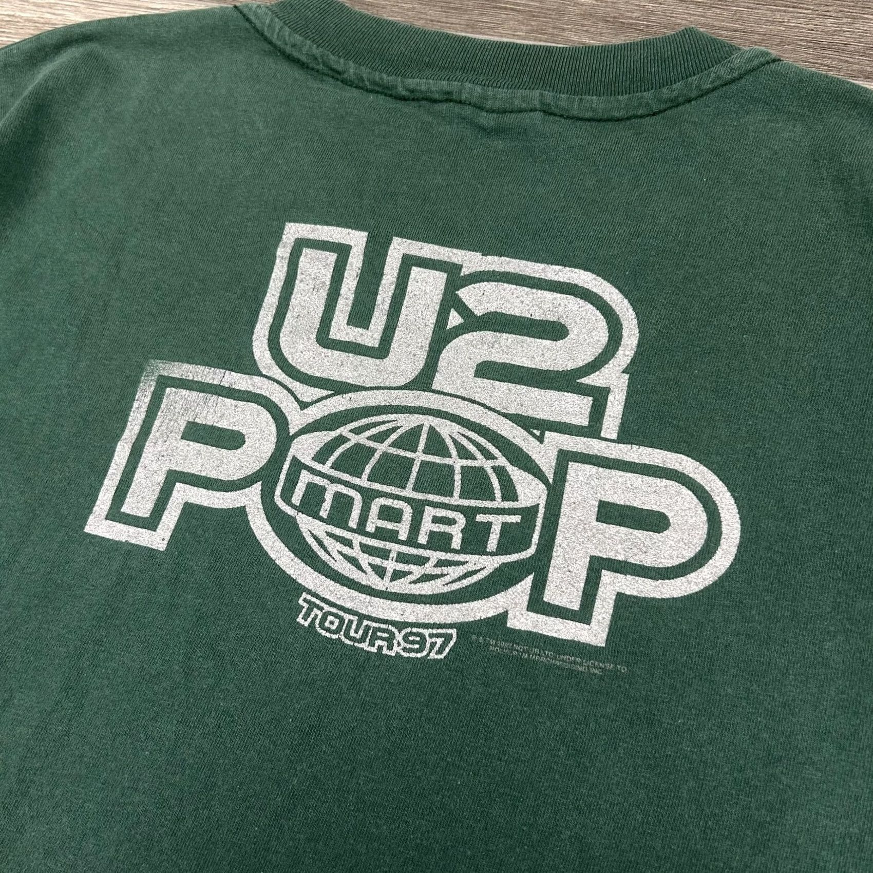 Anvil VINTAGE U2 Shirt Mens XL Green Anvil PopMart Tour 97 Tee 90s Concert Shirt Size US XL / EU 56 / 4 - 7 Thumbnail