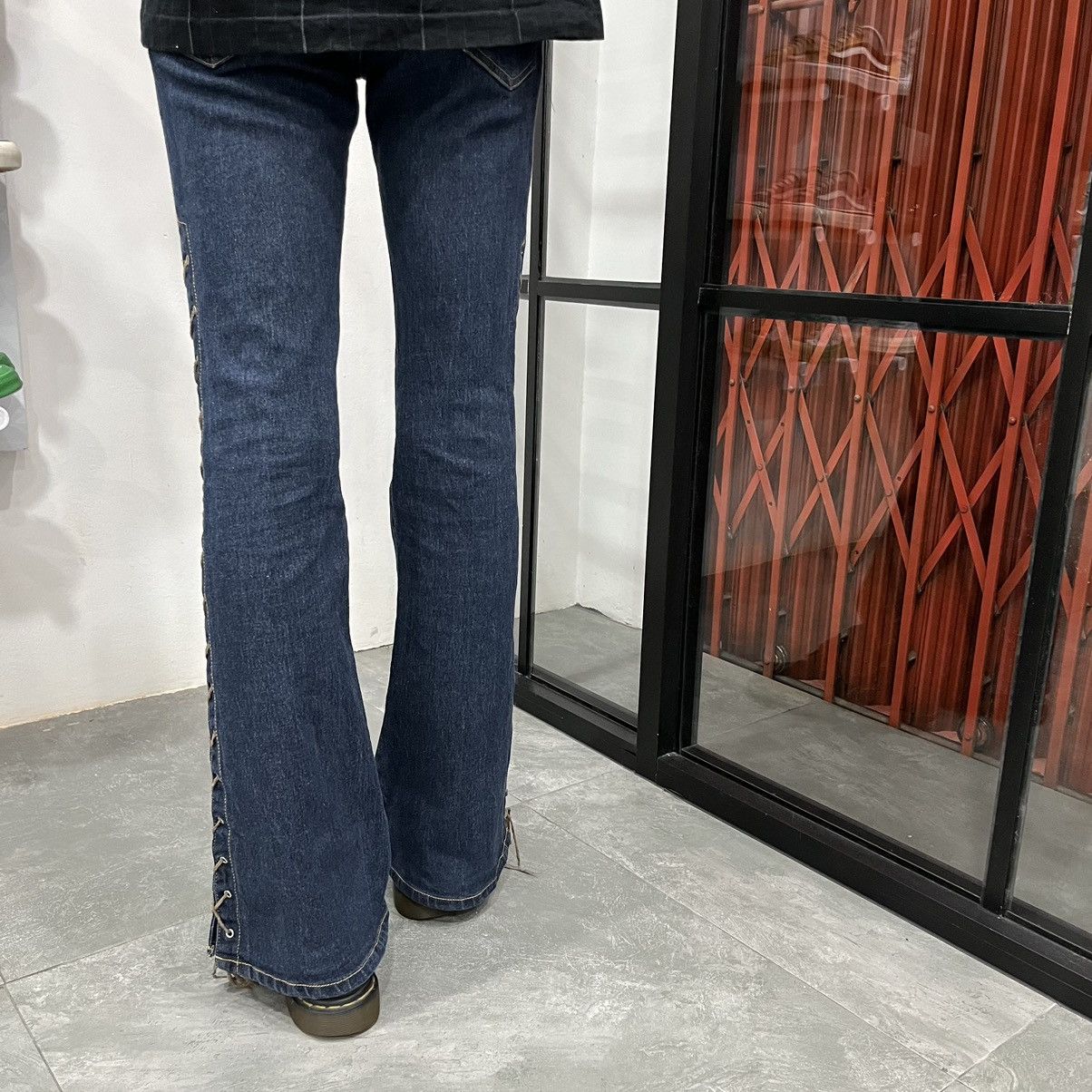 Japanese Brand Livre Claire Laced Up Flared Pants Size US 28 / EU 44 - 15 Thumbnail