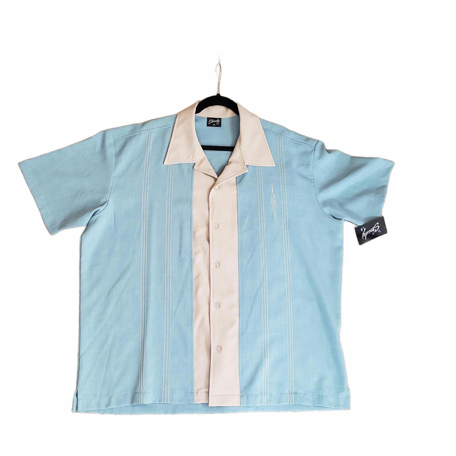 Designer Steady Rockabilly Short Sleeve Bowling Shirt 50s Style Size US XXL / EU 58 / 5 - 9 Thumbnail