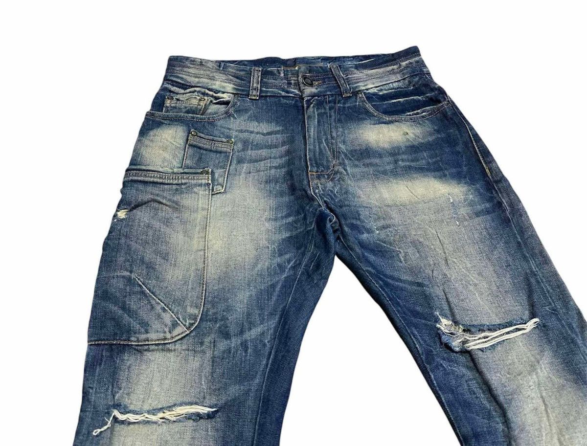 🔥Y2K Archived Galliano Gimmick Pocket Distressed Denim