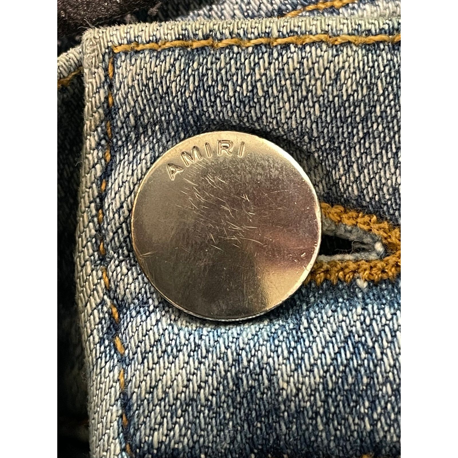 Amiri Amiri MX2 Brown Paisley Patch Light Wash Blue Jeans Size US 33 - 5 Thumbnail