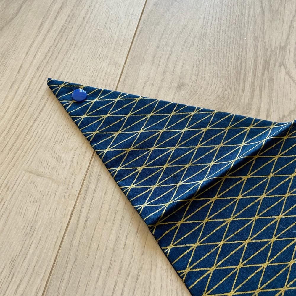 Designer Paw Heaven Co Blue and Gold Dog Bandana Size ONE SIZE - 4 Thumbnail