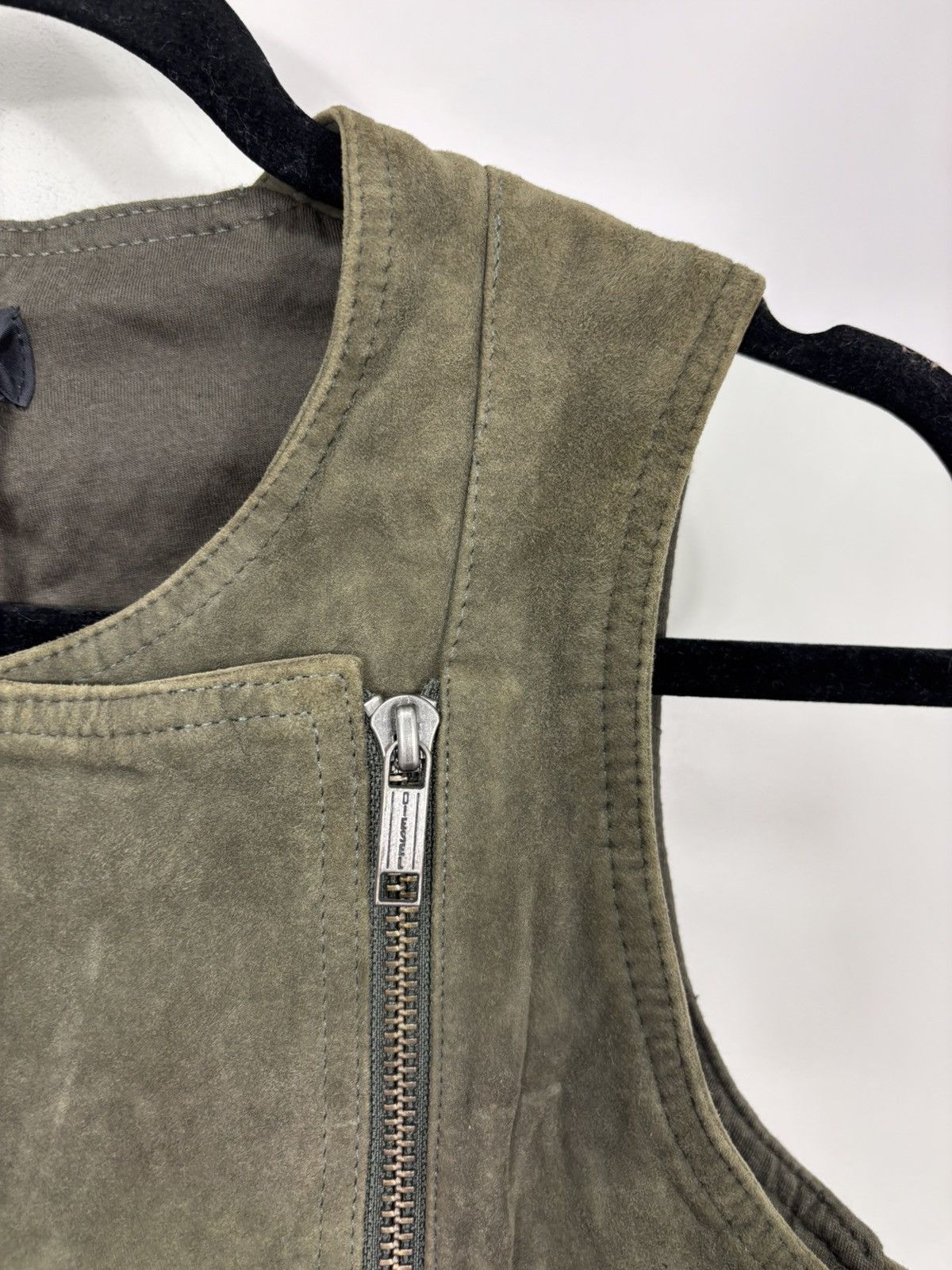 Diesel Diesel L-Zoe NWT Women’s Olive Green Leather Vest Jacket Size S / US 4 / IT 40 - 7 Thumbnail