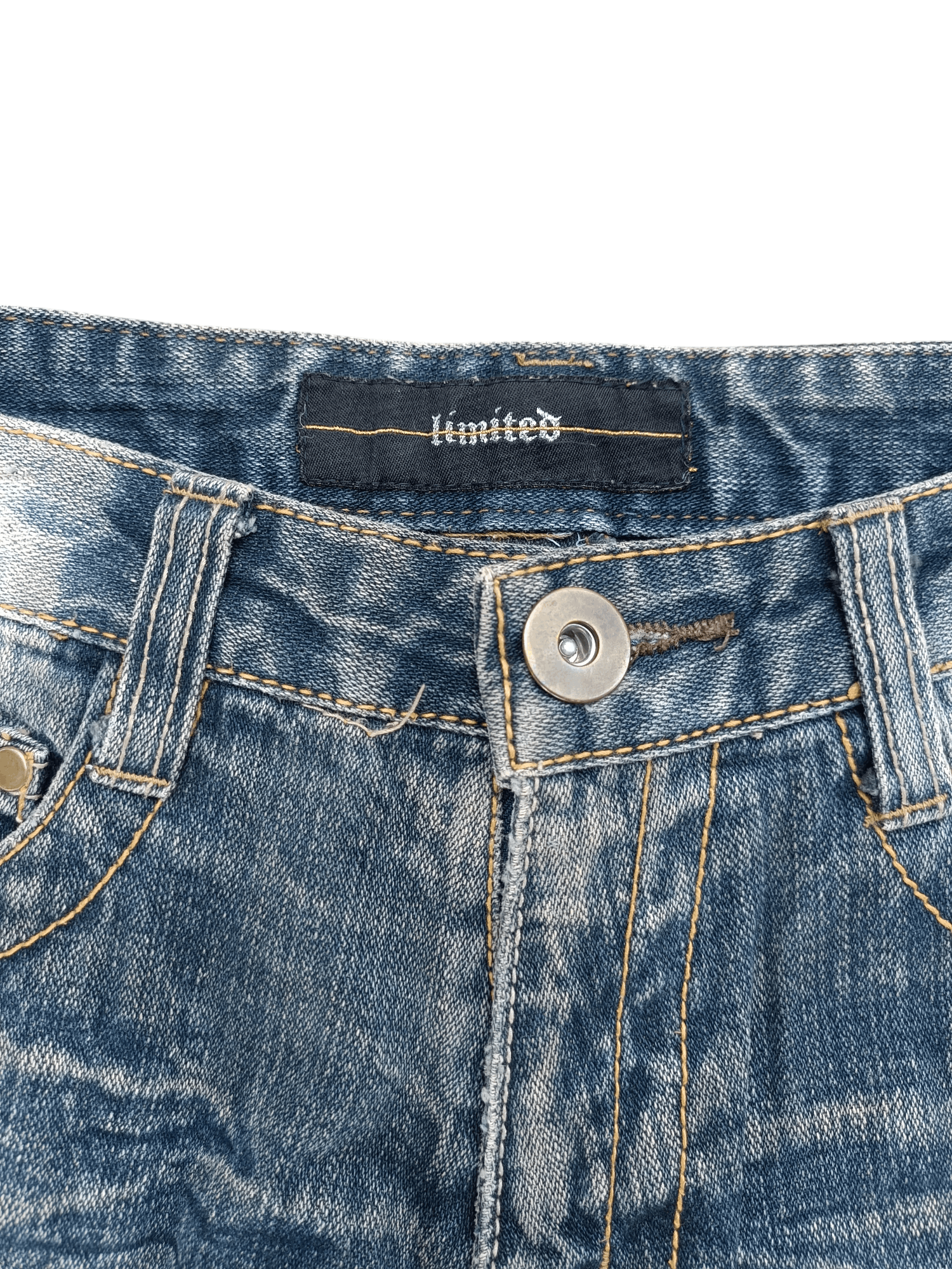 Japanese Brand FLARED🔥Japanese Brand LIMITED Distressed Buckle Back Denim Size US 32 / EU 48 - 14 Thumbnail
