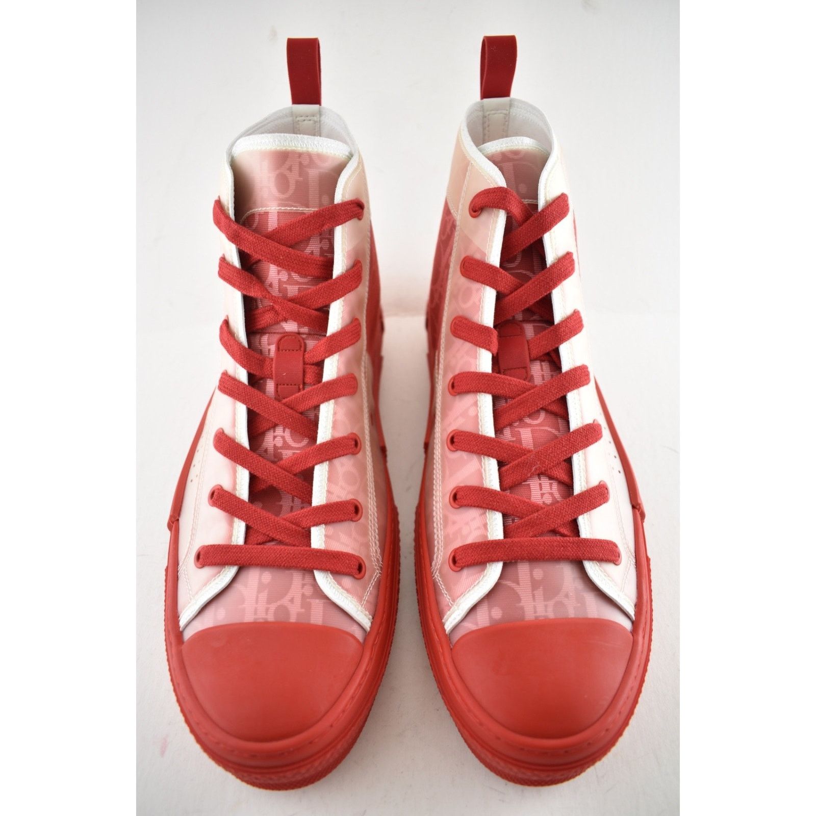 Dior Dior Mens B23 Red Oblique Transparent High Top Sneaker 44 11 Size US 11 / EU 44 - 5 Thumbnail