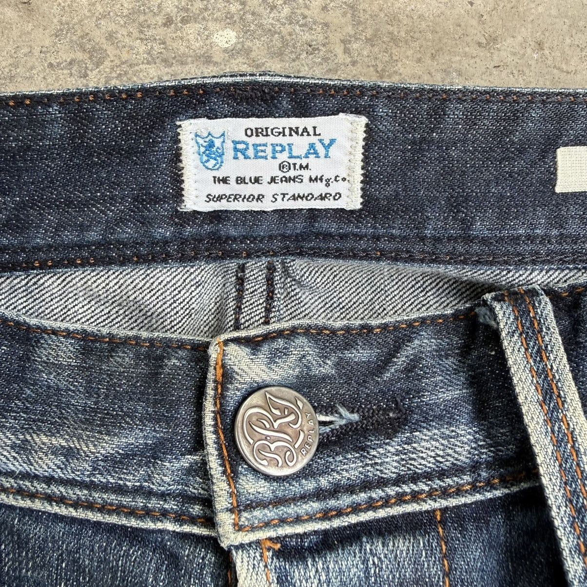 Replay W34x30 Vintage Replay Button Fly Faded Ripped Denim Jean Size US 34 / EU 50 - 7 Thumbnail