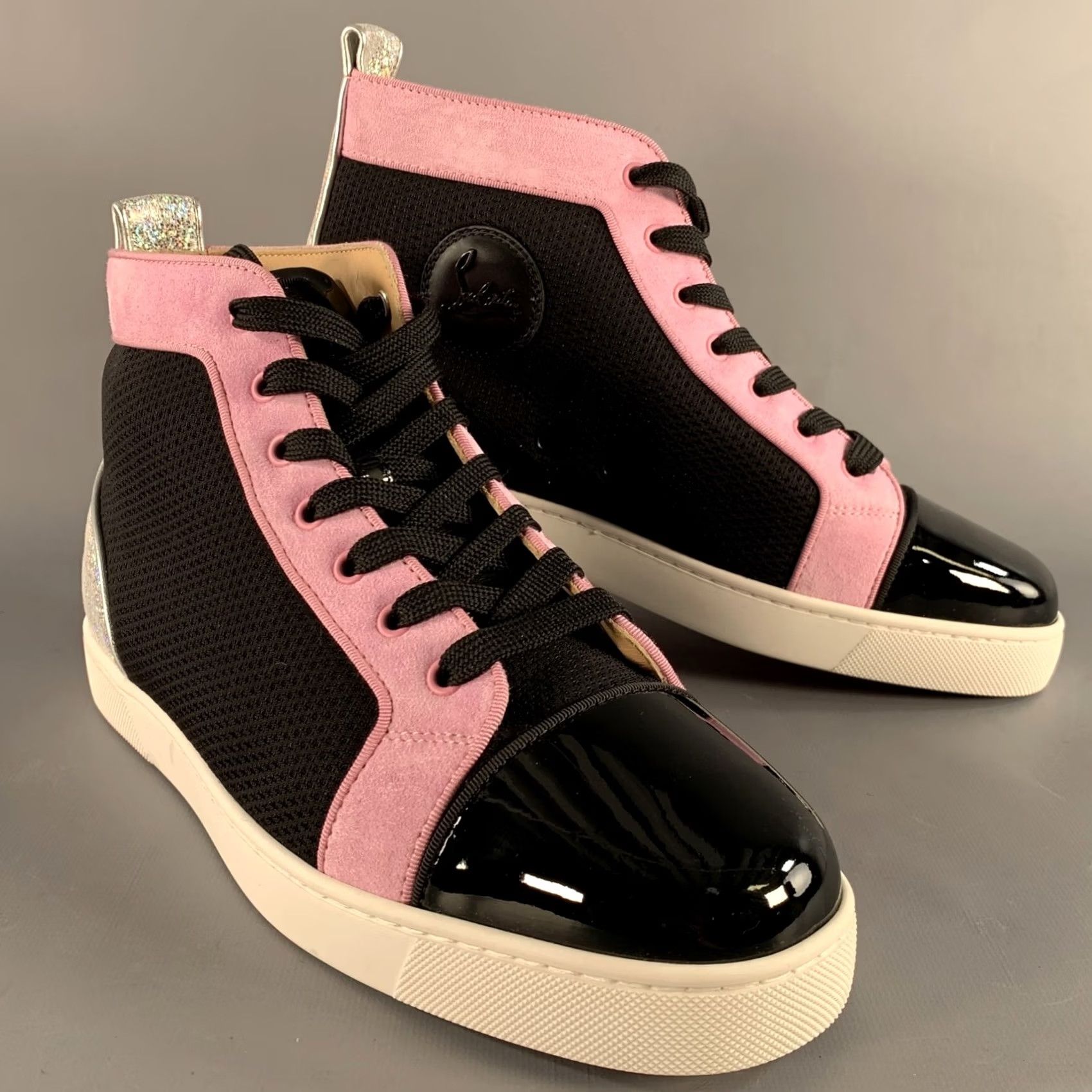Christian Louboutin CHRISTIAN LOUBOUTIN Black Pink Mixed Materials Leather Sneakers Size 9.5 Men Size US 10 / EU 43 - 2 Thumbnail