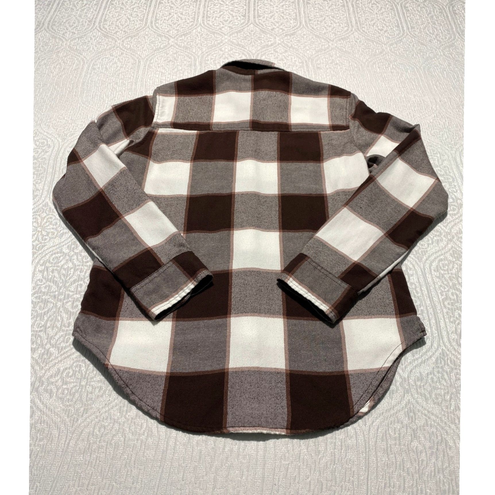 Abercrombie & Fitch Abercrombie Fitch Button-Up Shirt Plaid Flannel Cotton XS Brown Women Casual Long Sleeve Collared Button-Up, Basic, Fall Winter, Regular Fit Size XS / US 0-2 / IT 36-38 - 4 Thumbnail