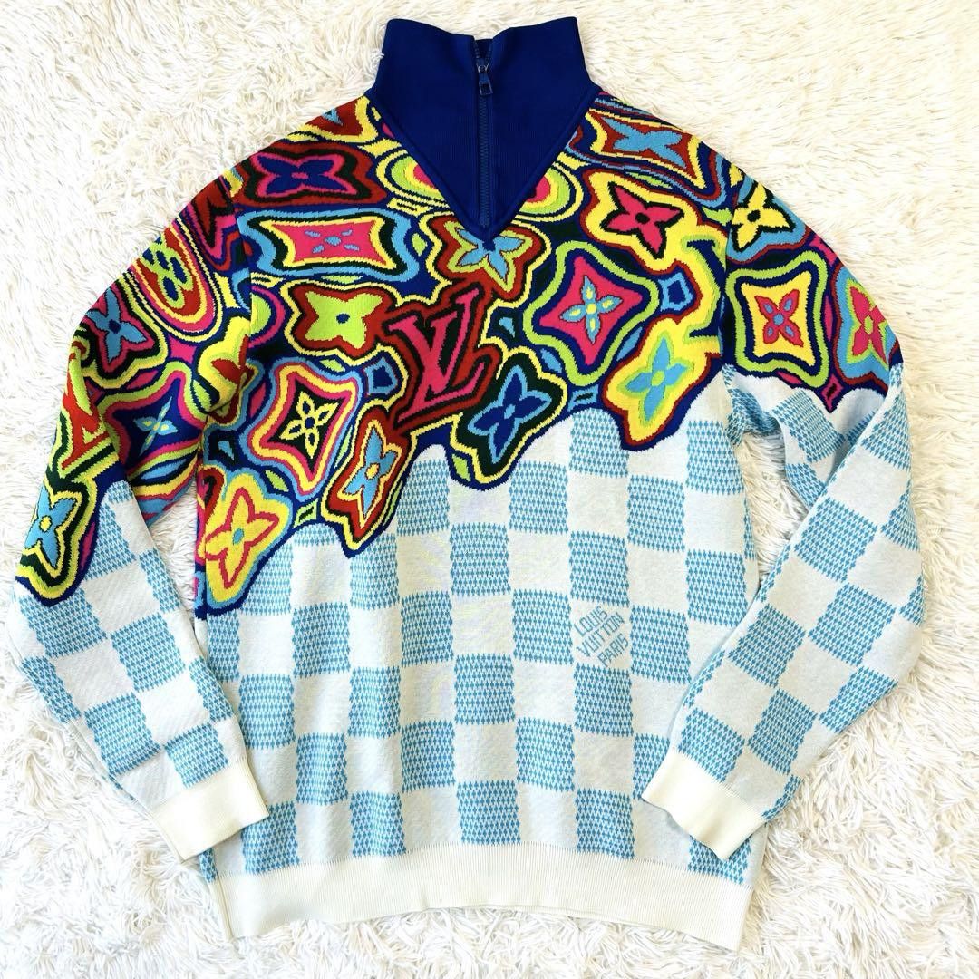 Louis Vuitton Louis Vuitton Distorted Half-Zip Knit Sweater 4L | Grailed