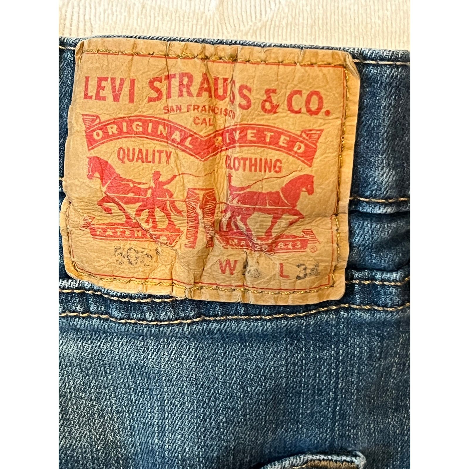 Levi's Levi's 505 Regular Straight Leg Blue Jeans Mens 38x34 Size US 38 / EU 54 - 3 Thumbnail