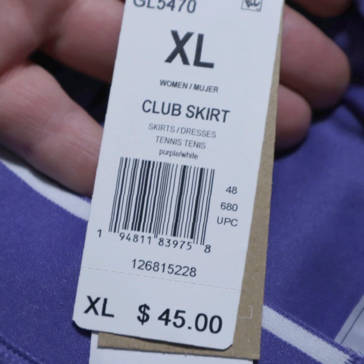 Adidas Adidas Aeroready Club Tennis Skirt Purple Women's XL Polyester Knit Size 40" / US 18 - 5 Thumbnail