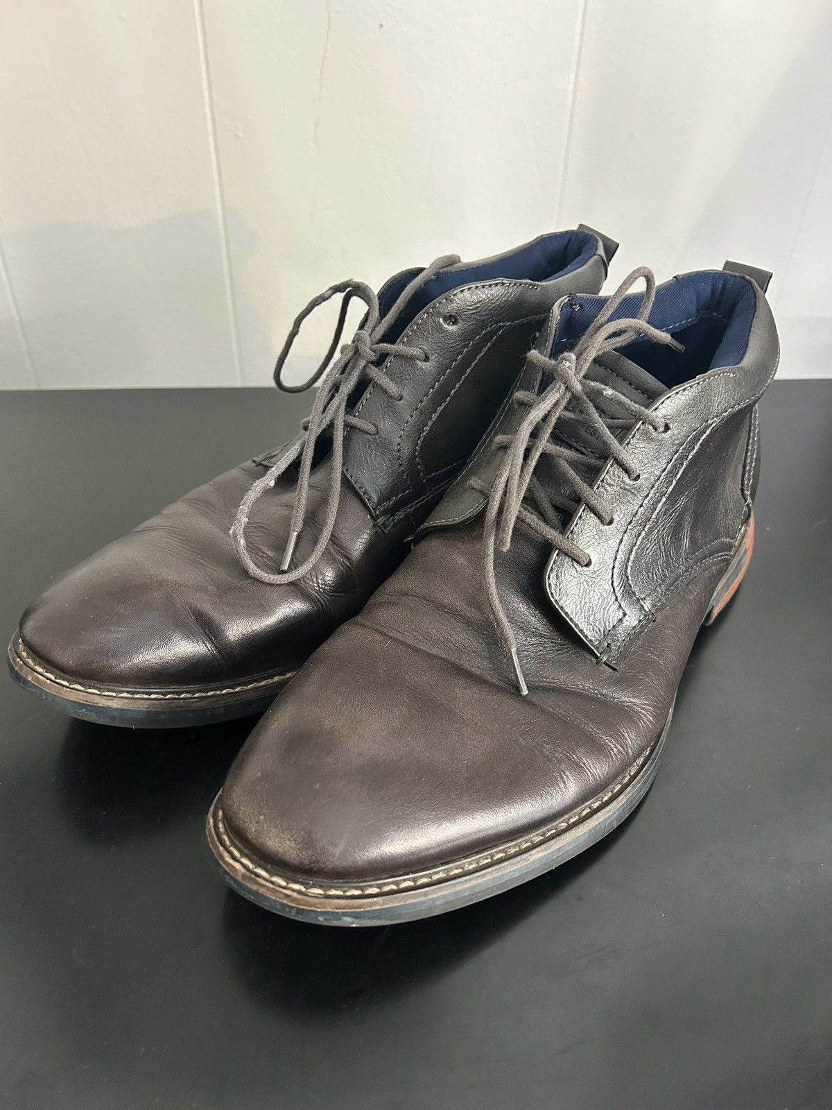 Steve Madden Steve Madden Leather P-Tunder Chukka Shoes Black Brown Sz 9 Size US 9 / EU 42 - 1 Thumbnail