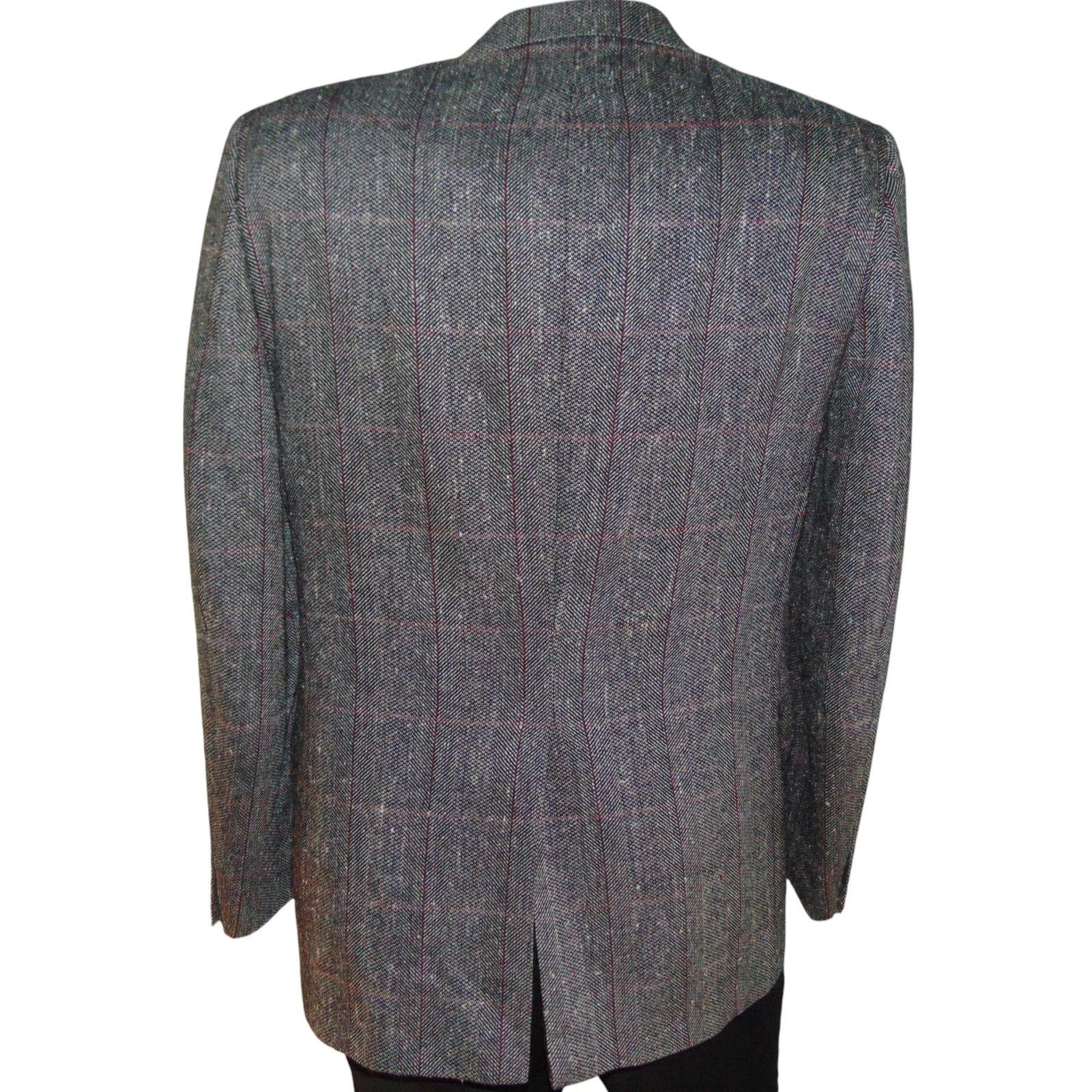 Burberry Burberrys Vintage Tweed Windowpane Blazer 42 Gray Size 42R - 7 Thumbnail