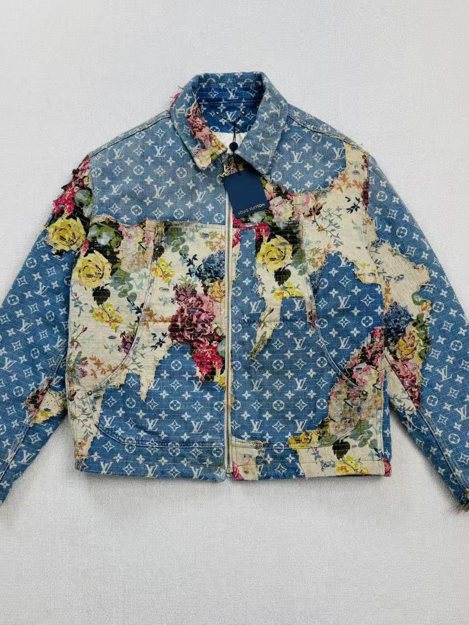 Louis Vuitton Louis Vuitton Floral Monogram Denim Jacket Size M Size US M / EU 48-50 / 2 - 1 Thumbnail