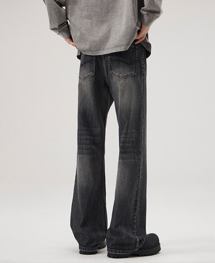 Japanese Brand American retro curved blade men's black flared jeans Size US 32 / EU 48 - 4 Thumbnail