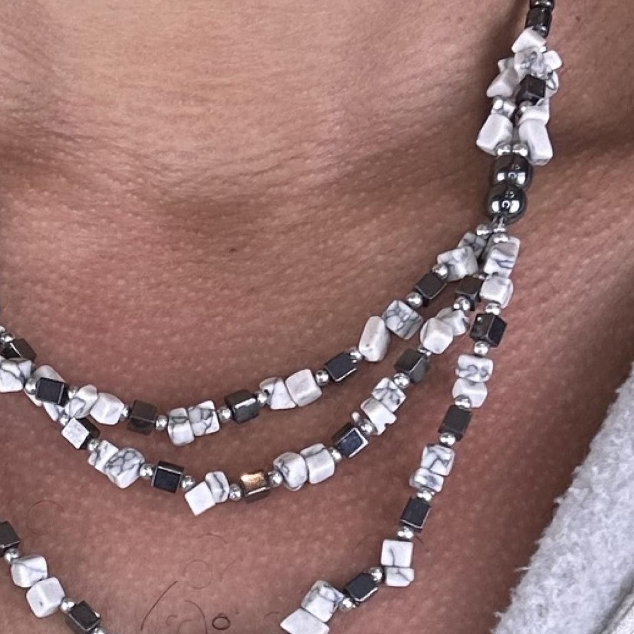 Jewelry × Other × Vintage Vintage Tan Marble and Agate Beaded Tiered Necklace Size ONE SIZE - 3 Thumbnail