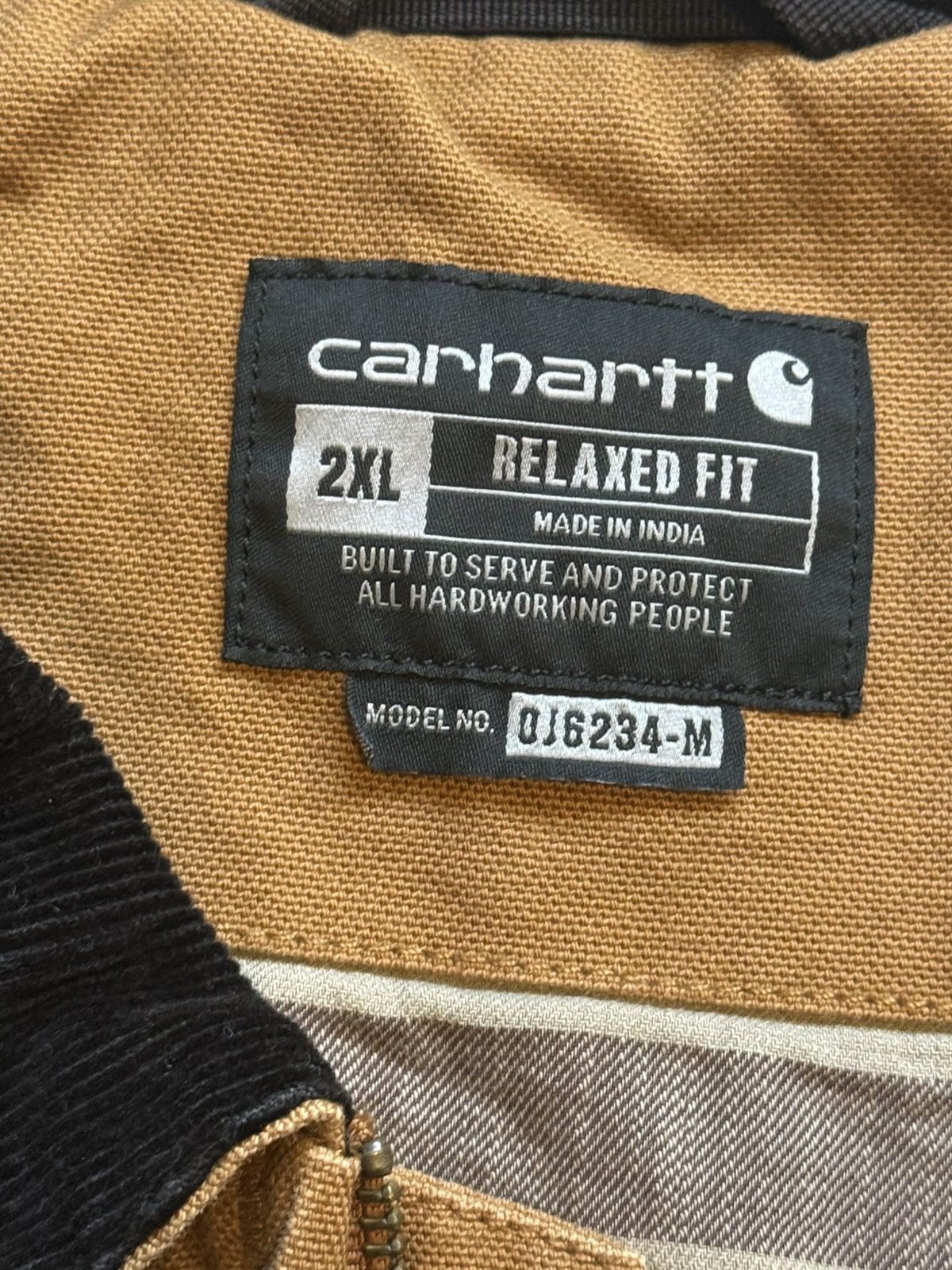 Carhartt Carhartt Relaxed Fit BRN Men’s XL Lined Corduroy Collar Size US XXL / EU 58 / 5 - 5 Thumbnail